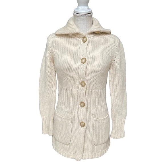 Gap Wool & Agora Blend Chunky Knit Minimalist Open Front Cardigan Size: M - Picture 1 of 10